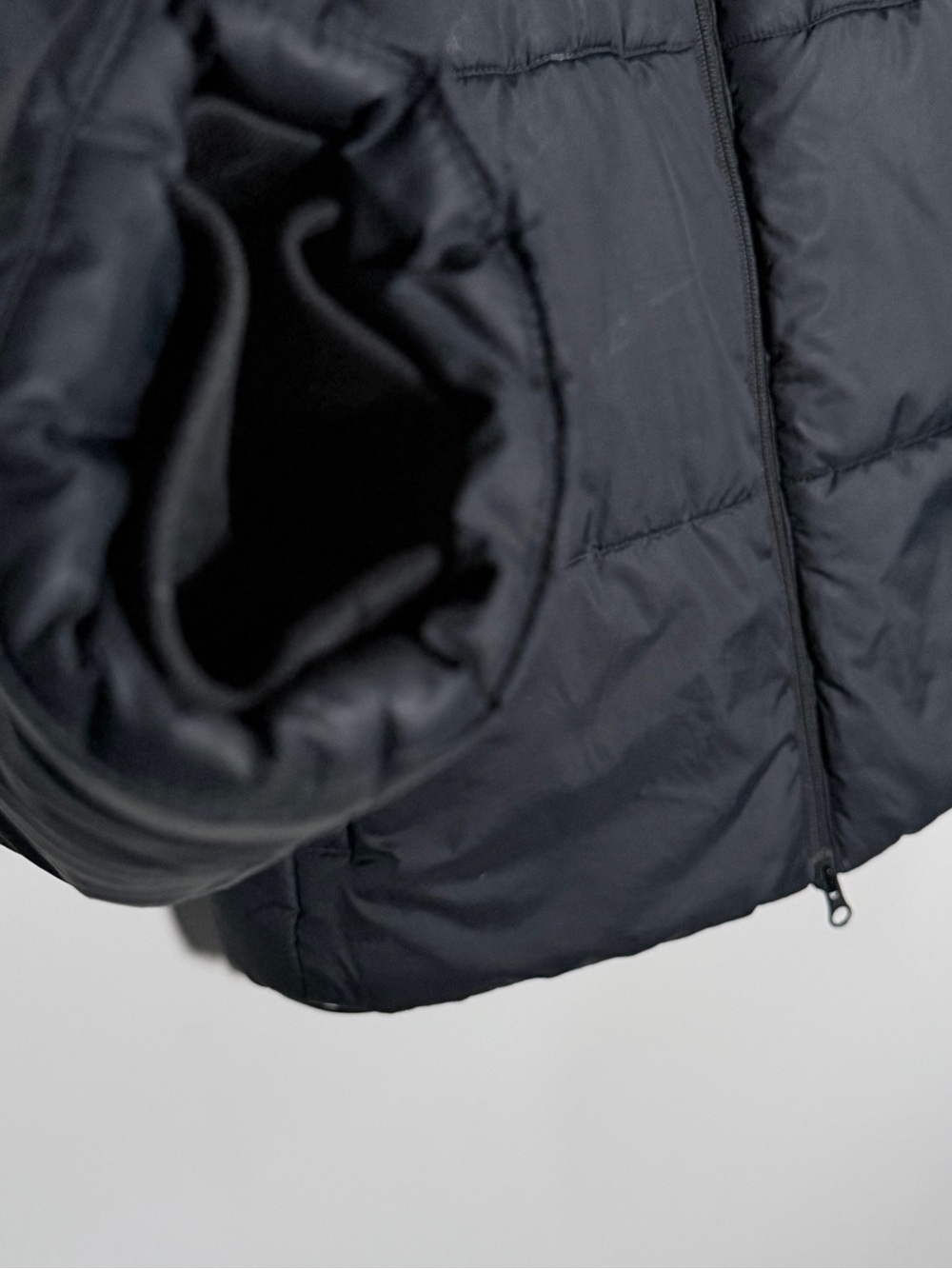 Nike Women's Black Hooded Quilted Puffer Grand Army Leila Kwan Zimmer Jacket M - Picture 6 of 12